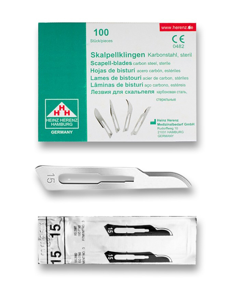 Heinz Herenz ostrze do skalpela rozmiar 15, 100 szt.