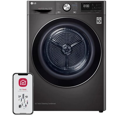 Suszarka LG RC90V9JV2W Z pompą ciepła 9kg Klasa energetyczna C Auto Cleaning Condenser Smart ThinQ