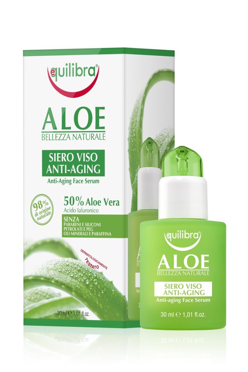 Equilibra Aloe, aloesowe przeciwstarzeniowe serum do twarzy z kwasem hialuronowym, 30 ml
