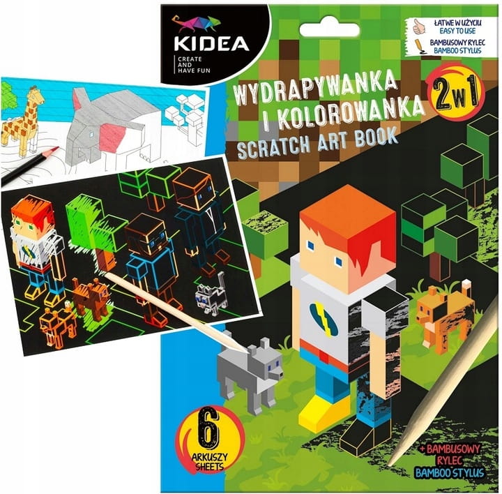 KIDEA wydrapywanka kolorowanka game + rysik