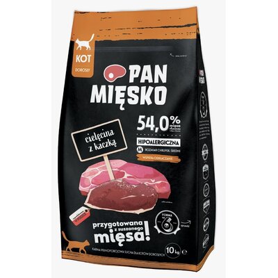 Karma dla kota PAN MIĘSKO Cielęcina z kaczką M 10 kg