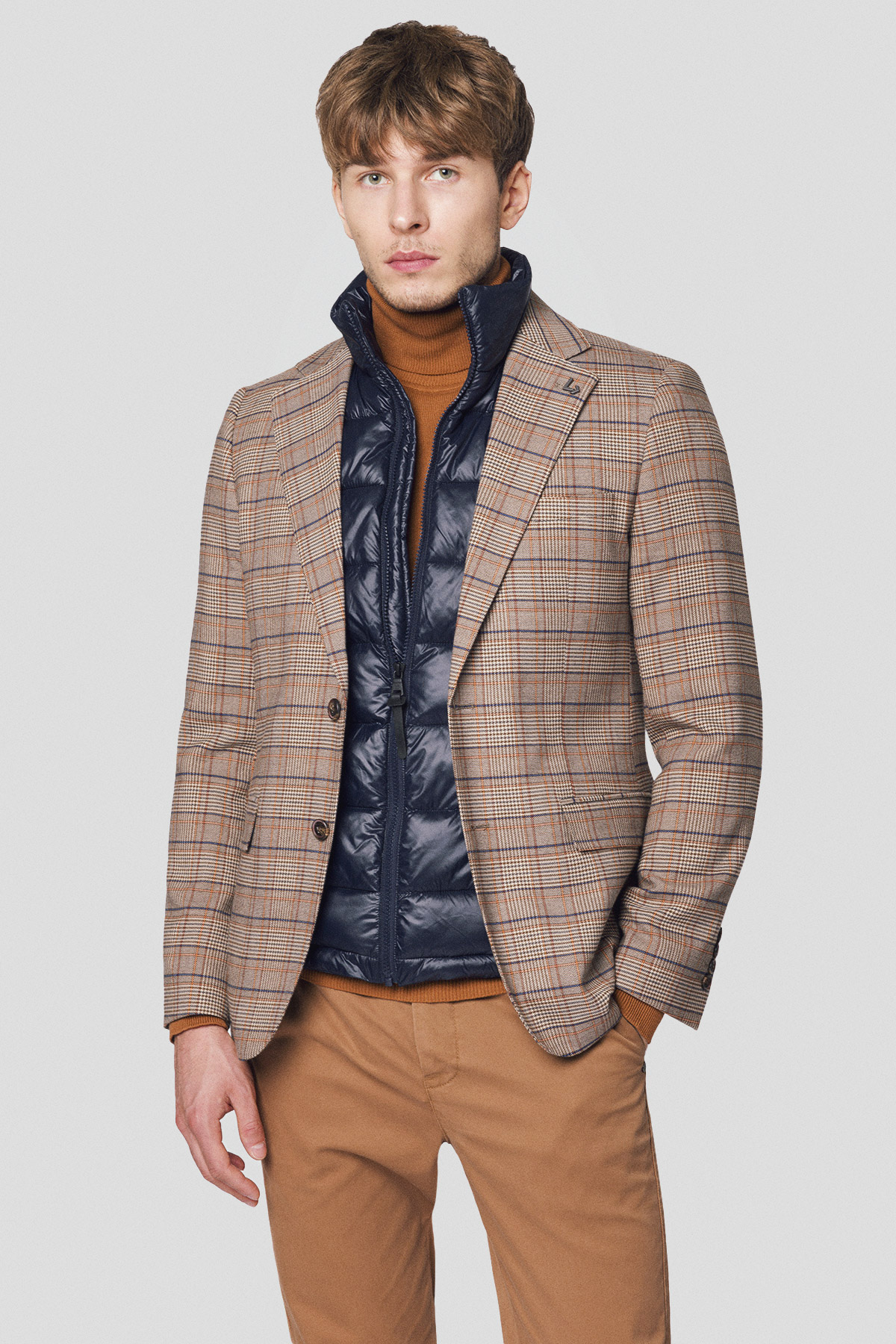 Lancerto Marynarka Beżowa w Kratę Amberley