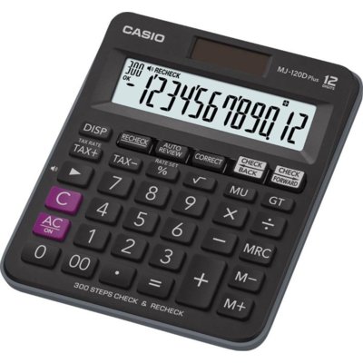 Kalkulator CASIO MJ-120D PLUS Zasilanie bateryjno-słoneczne, 1 pamięć