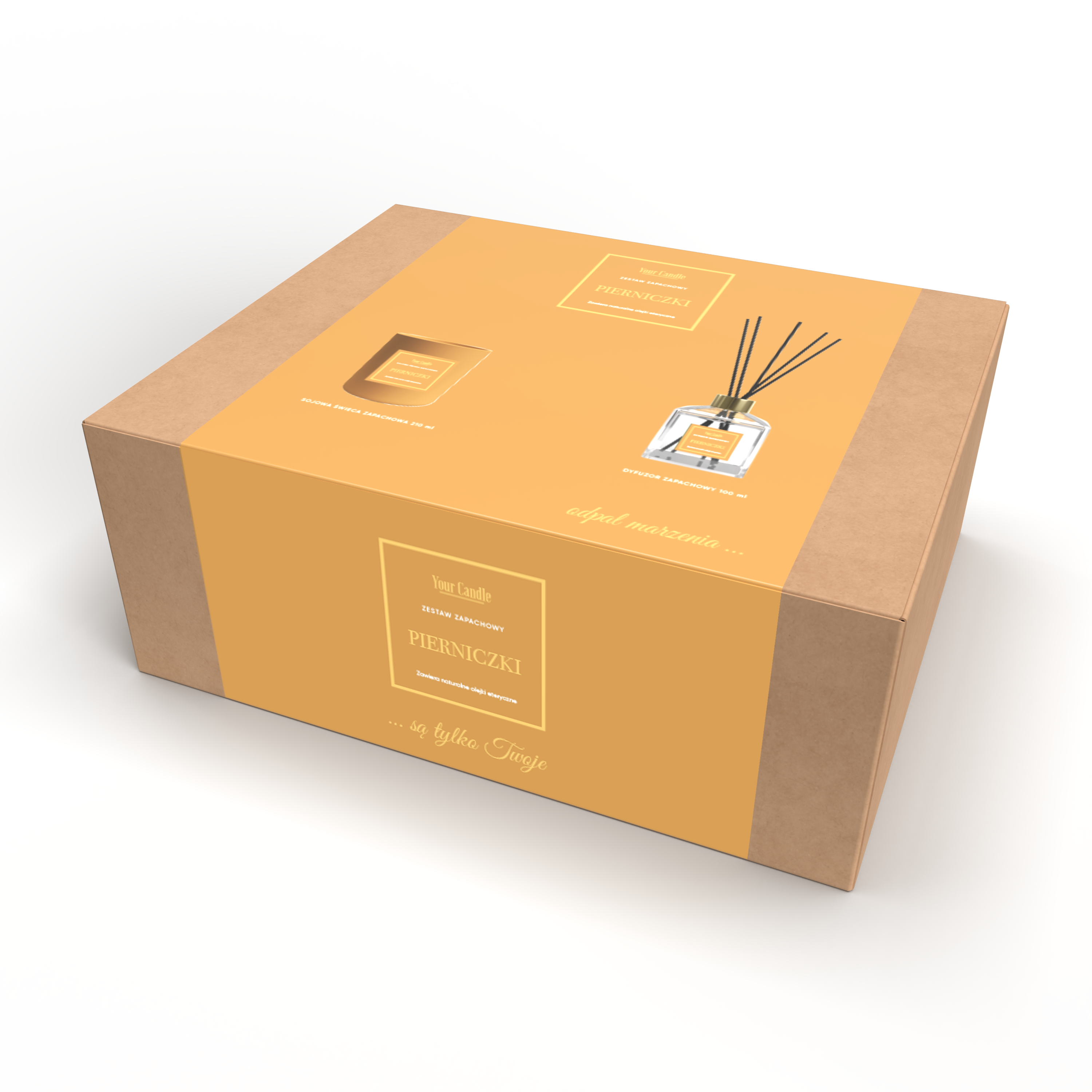 Your Candle zestaw prezentowy Pierniczki: świeca zapachowa, 210 ml + dyfuzor zapachowy, 100 ml