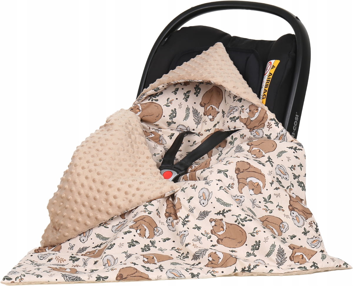 Babymam kocyk minky do fotelika nosidełka ciepły