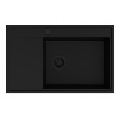 Zlewozmywak jednokomorowy z ociekaczem PYRAMIS Camea 1B1D R 070168502 50x79 + wkładka ociekowa Czarny