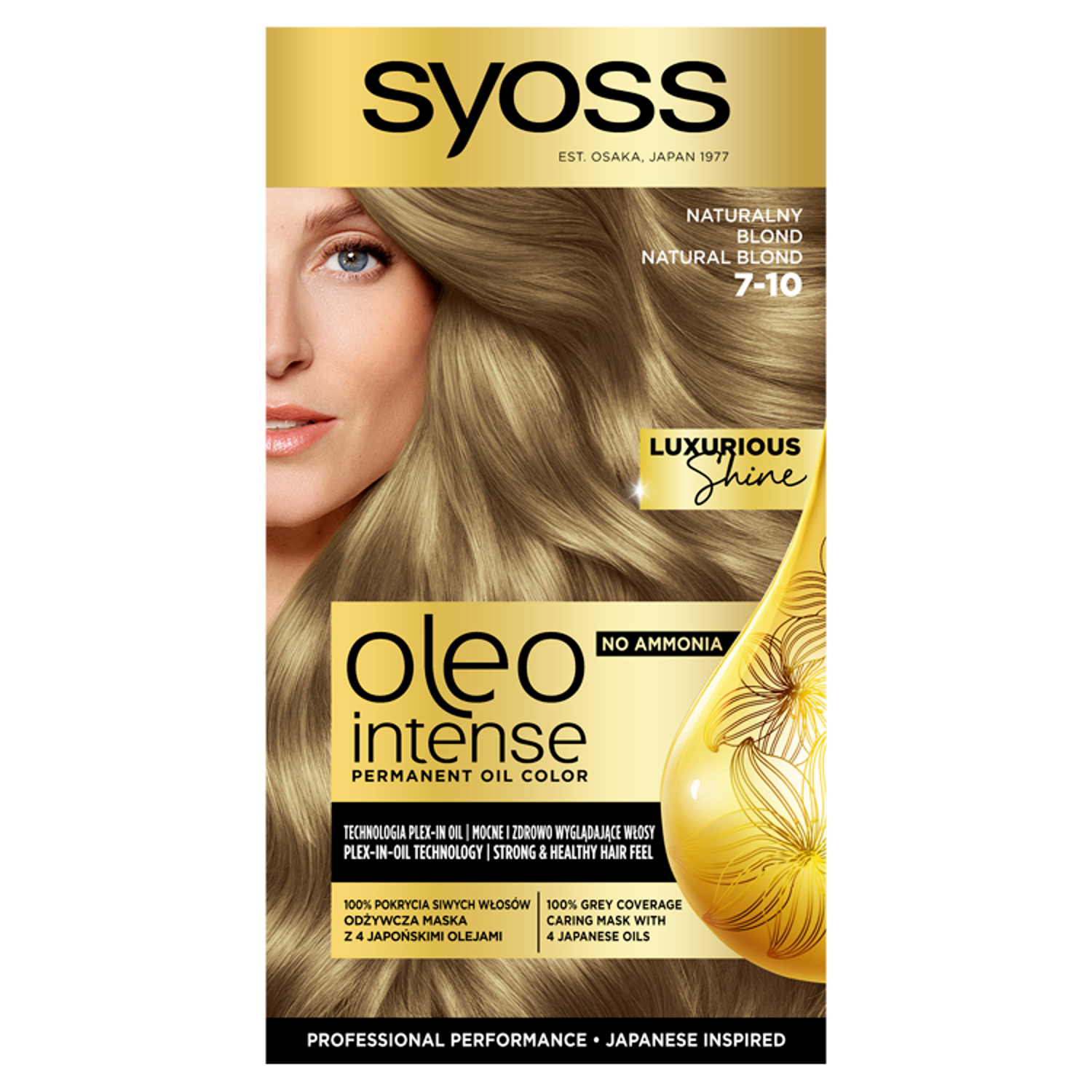 Syoss Oleo Intense farba do włosów bez amoniaku 7-10 naturalny blond, 1 opak.