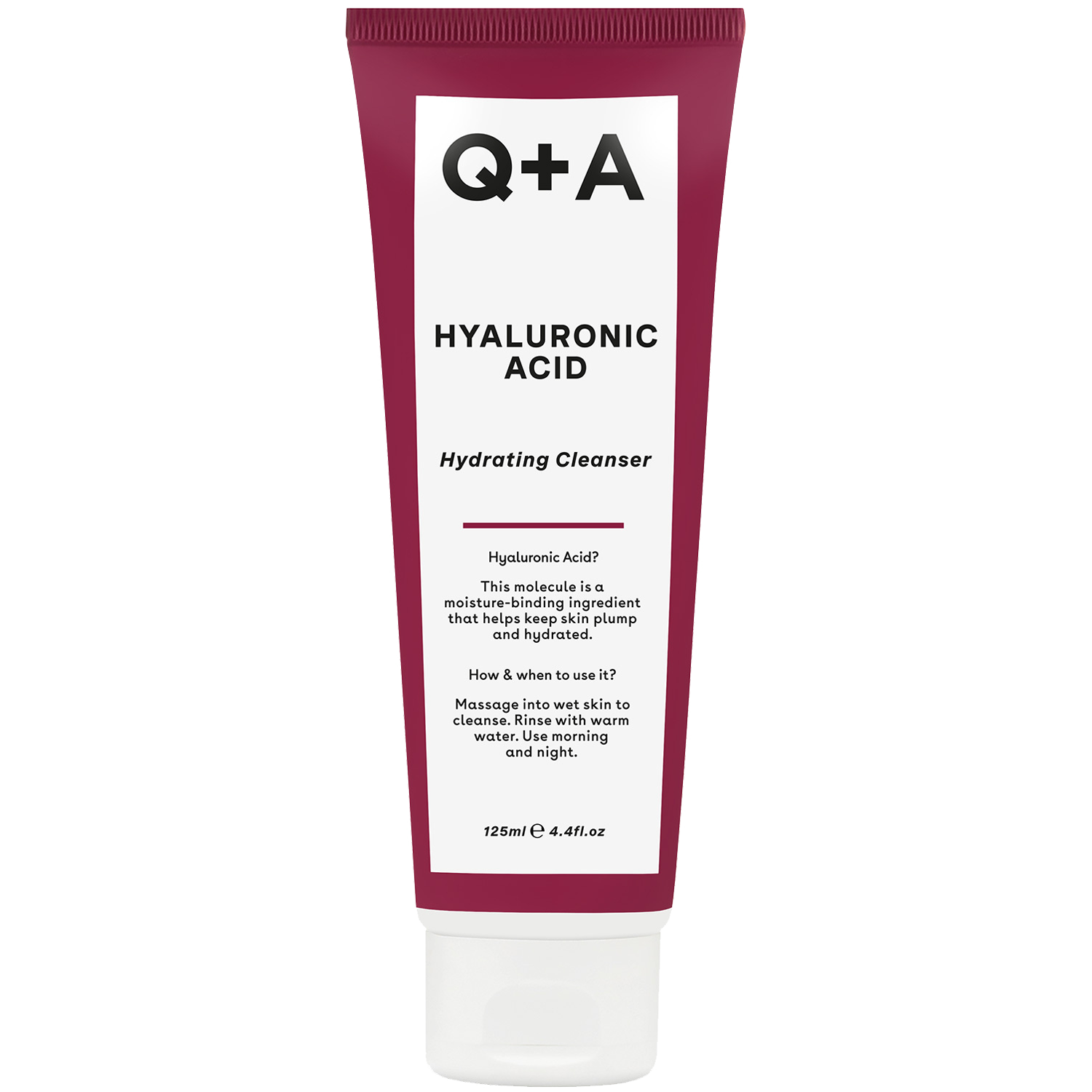 Q+A Hyaluronic Acid nawilżający żel do mycia twarzy z kwasem hialuronowym, 125 ml