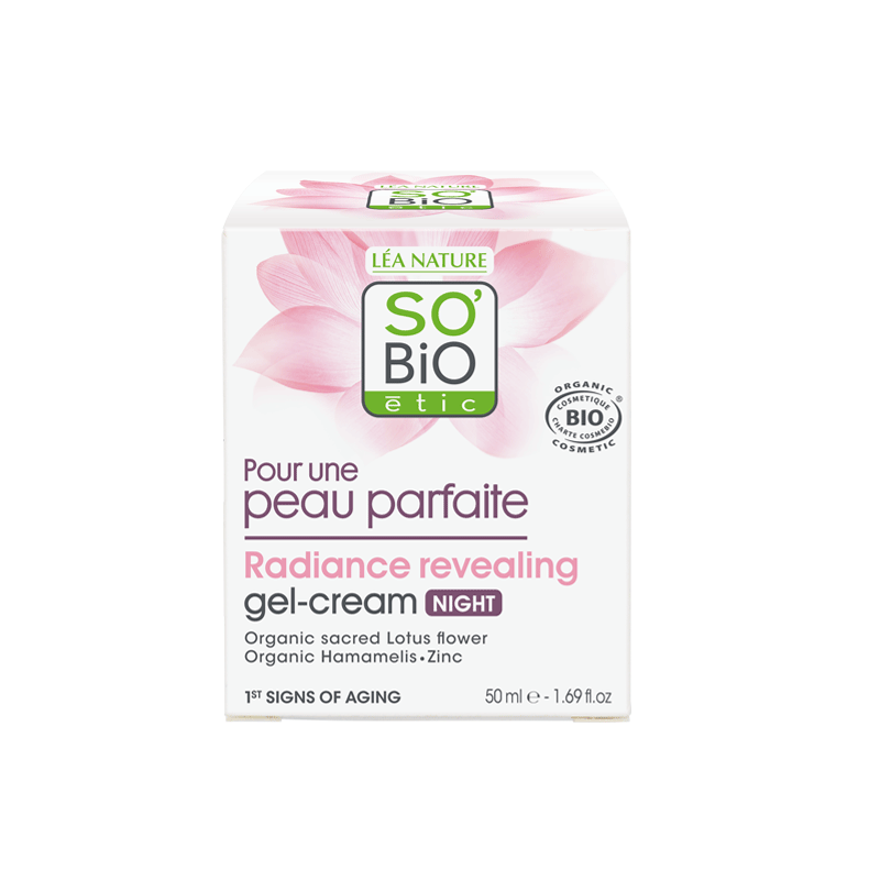 SO'BiO etic Perfecting Skin rozświetlajacy krem żel na noc do twarzy, 50 ml