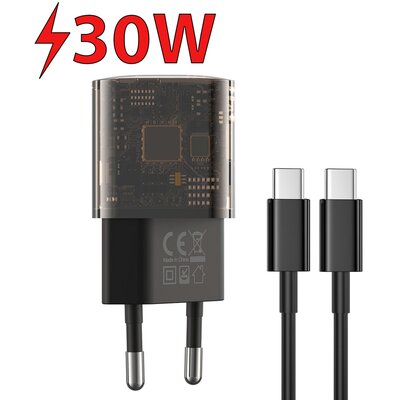 Ładowarka sieciowa XO Clear CE05 30W Dymiony Czarny