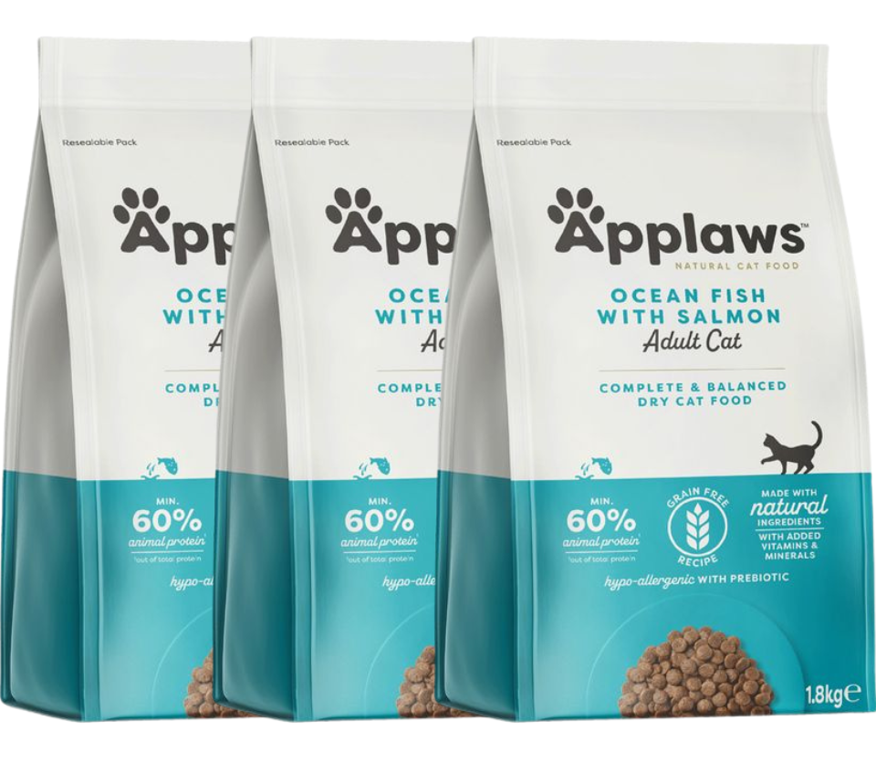APPLAWS Cat Adult ocean fish and salmon 5,4 kg (3x1,8 kg) ryby oceaniczne z łososiem dla dorosłych kotów
