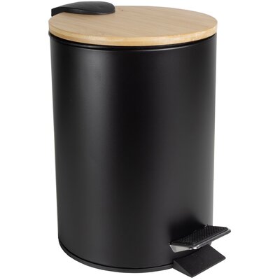 Kosz na śmieci z pedałem JOTTA Scandic wyjmowane wiadro, nie przepuszcza zapachów, stal 3L Czarny