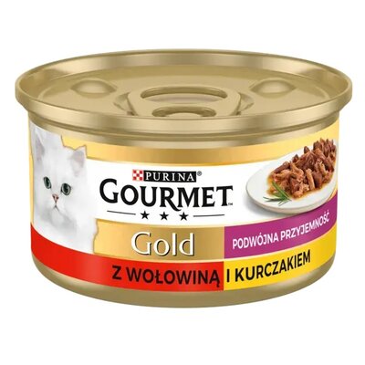 Karma dla kota GOURMET Gold Podwójna przyjemność Wołowina i Kurczak 85 g