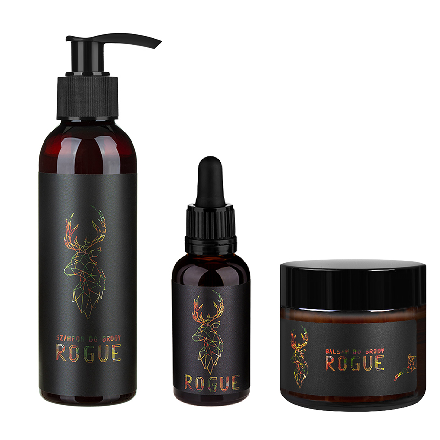 Cyrulicy Rogue zestaw kosmetyków do brody: olejek Rouge, 30 ml + szampon Rouge, 140 ml + balsam do brody Rouge, 50 ml