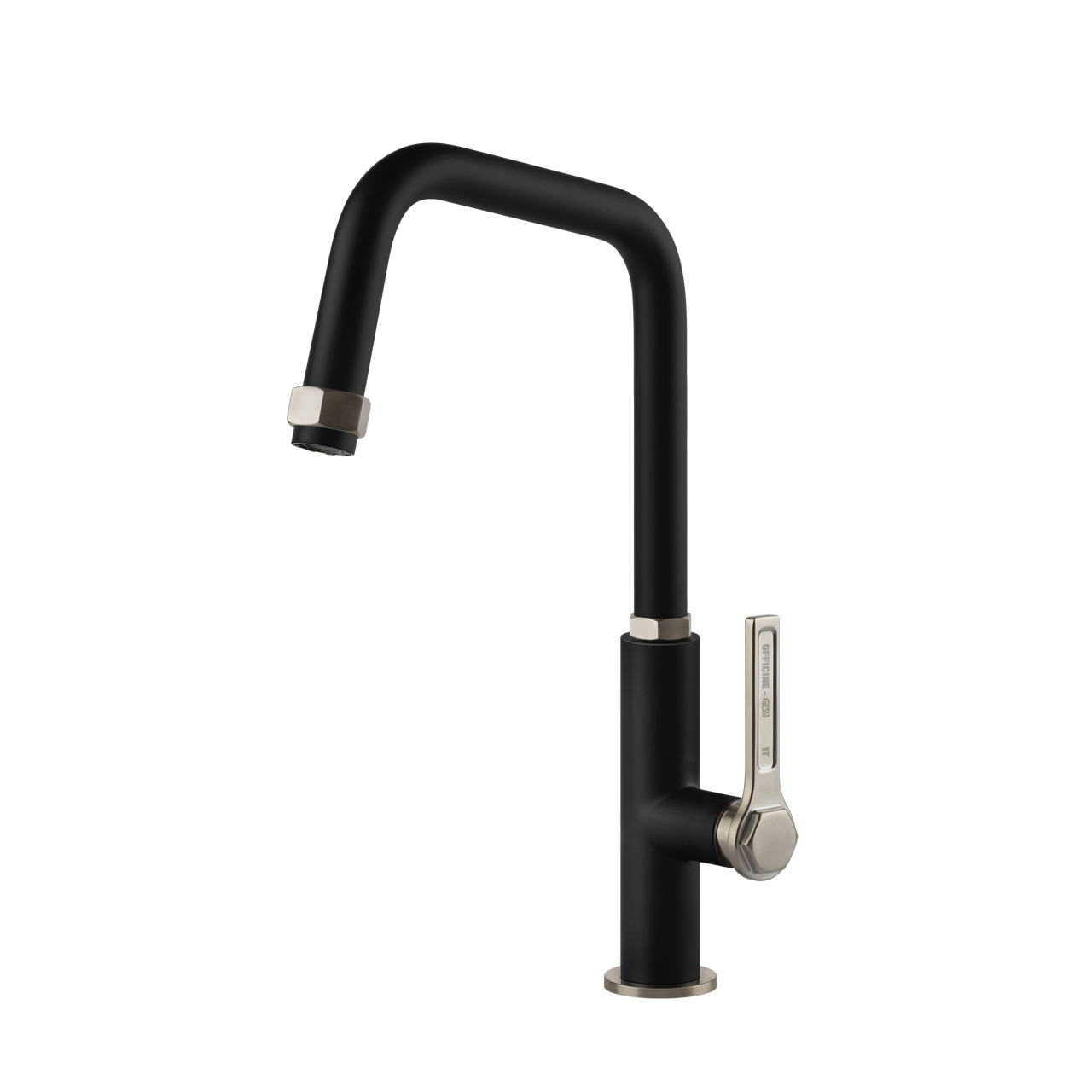 Gessi - Bateria kuchenna Officine obrotowa wylewka 60051 Czarna matowa / Finox
