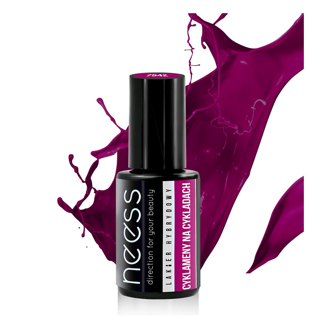 Neess kauczukowy lakier hybrydowy do paznokci cyklameny na cykladach, 4 ml