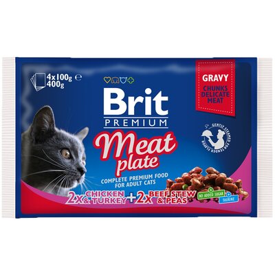 Karma dla kota BRIT Premium z mięsem 4 x 100 g