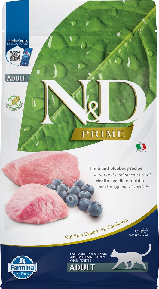 Karma dla kota FARMINA N&D Adult Prime Jagnięcina z borówką 1.5 kg