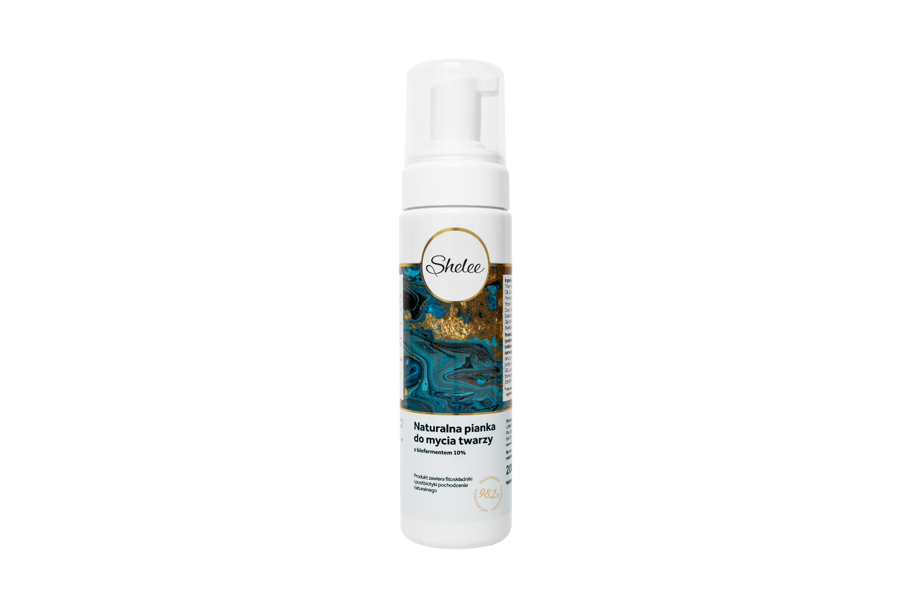 Shelee naturalna pianka do mycia twarzy z biofermentem 10%, 200 ml