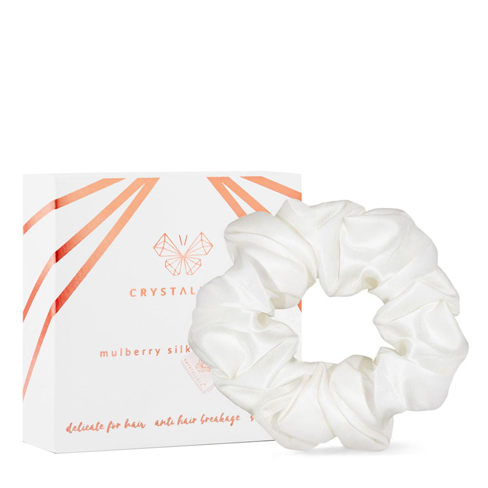 Crystallove Beauty Collection gumka do wlosów z jedwabiu ivory, 1 szt.