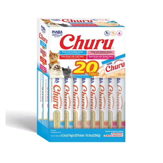 INABA Churu Varieties Tuna&amp;Seafood Recipe 20x14g kremowy przysmak z tuńczykiem i owocami morza dla kota