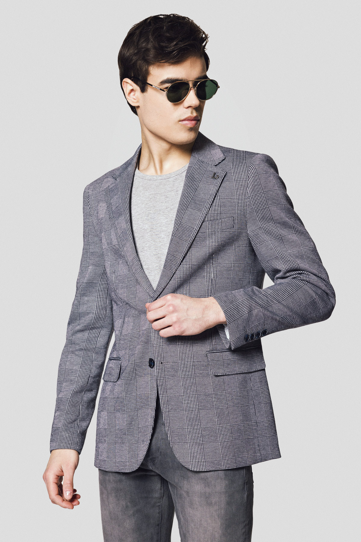 Lancerto Marynarka Szara w Kratę Vicenza