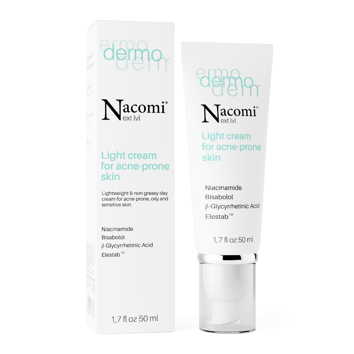 Nacomi Next Level Dermo lekki krem do cery trądzikowej, 50 ml