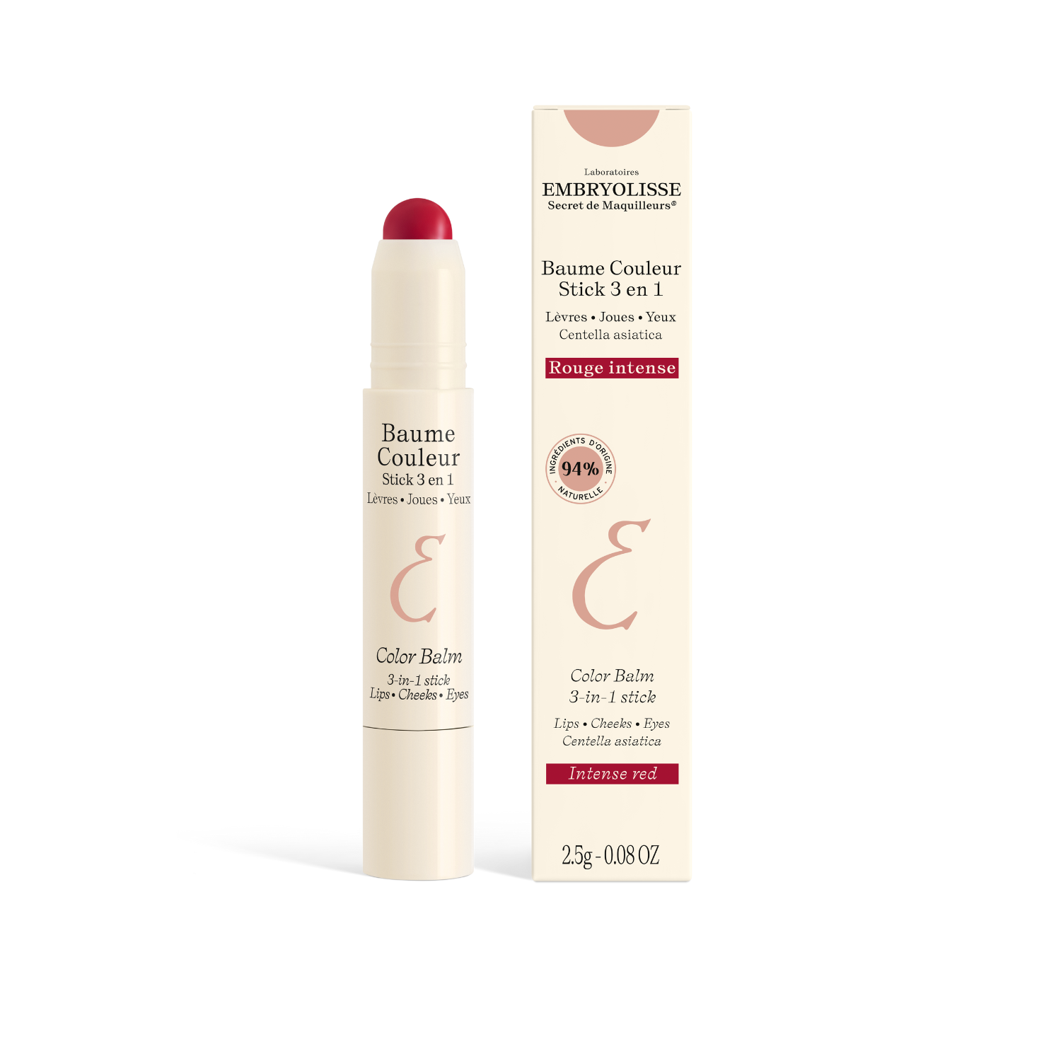 Embryolisse Artists secret koloryzujący sztyft do twarzy 3w1 rouge intense, 2,5 g