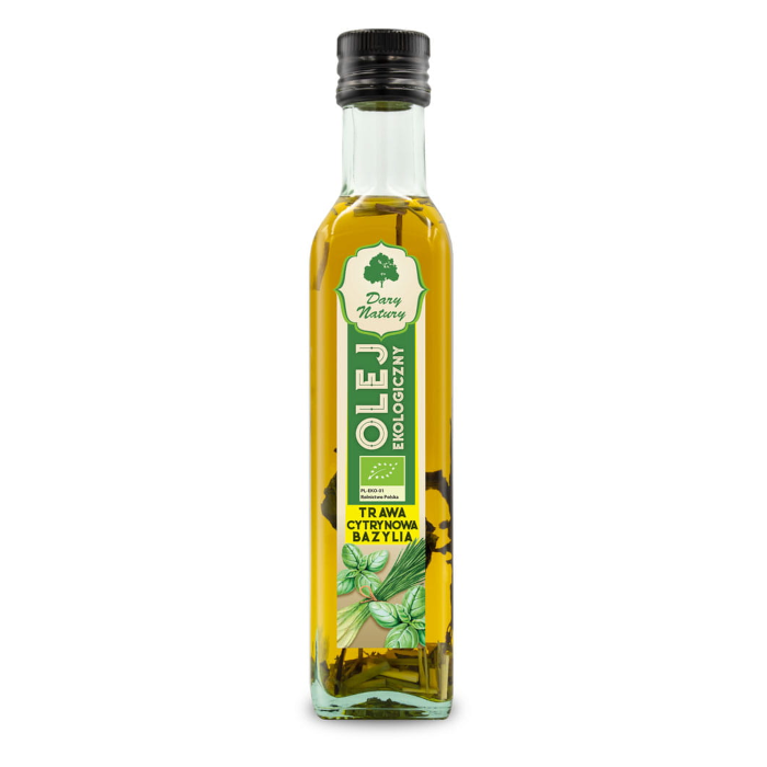 Olej Trawa Cytrynowa, Bazylia EKO 250 ml (Dary Natury)