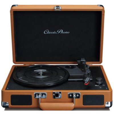 Gramofon LENCO TT-10BN Brązowy, Manualny, Napęd paskowy, Wbudowane głośniki, Prędkość odtw. 33 1/3,45 obr./min