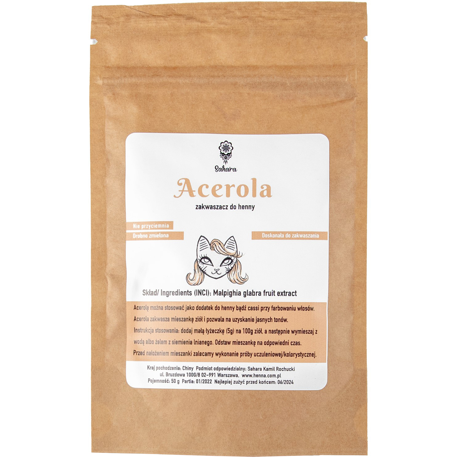 Sahara Acerola dodatek do hennowania, 50 g