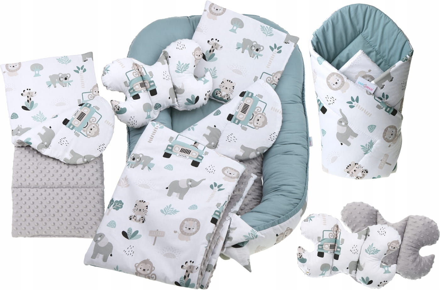 Babymam kokon niemowlęcy gniazdo kojec minky 7 el.