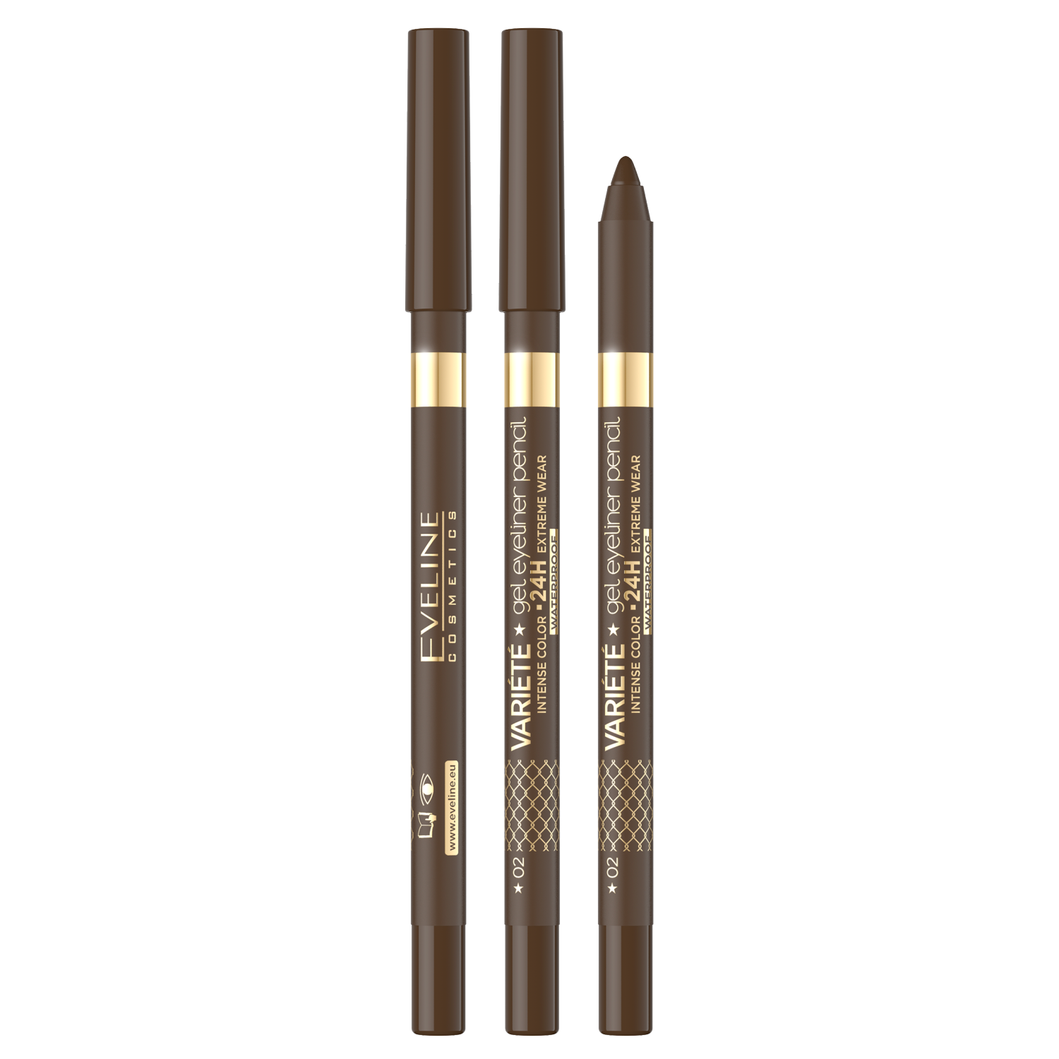 Eveline Cosmetics VARIÉTÉ wodoodporna kredka żelowa do oczu 02 brown, 9 ml