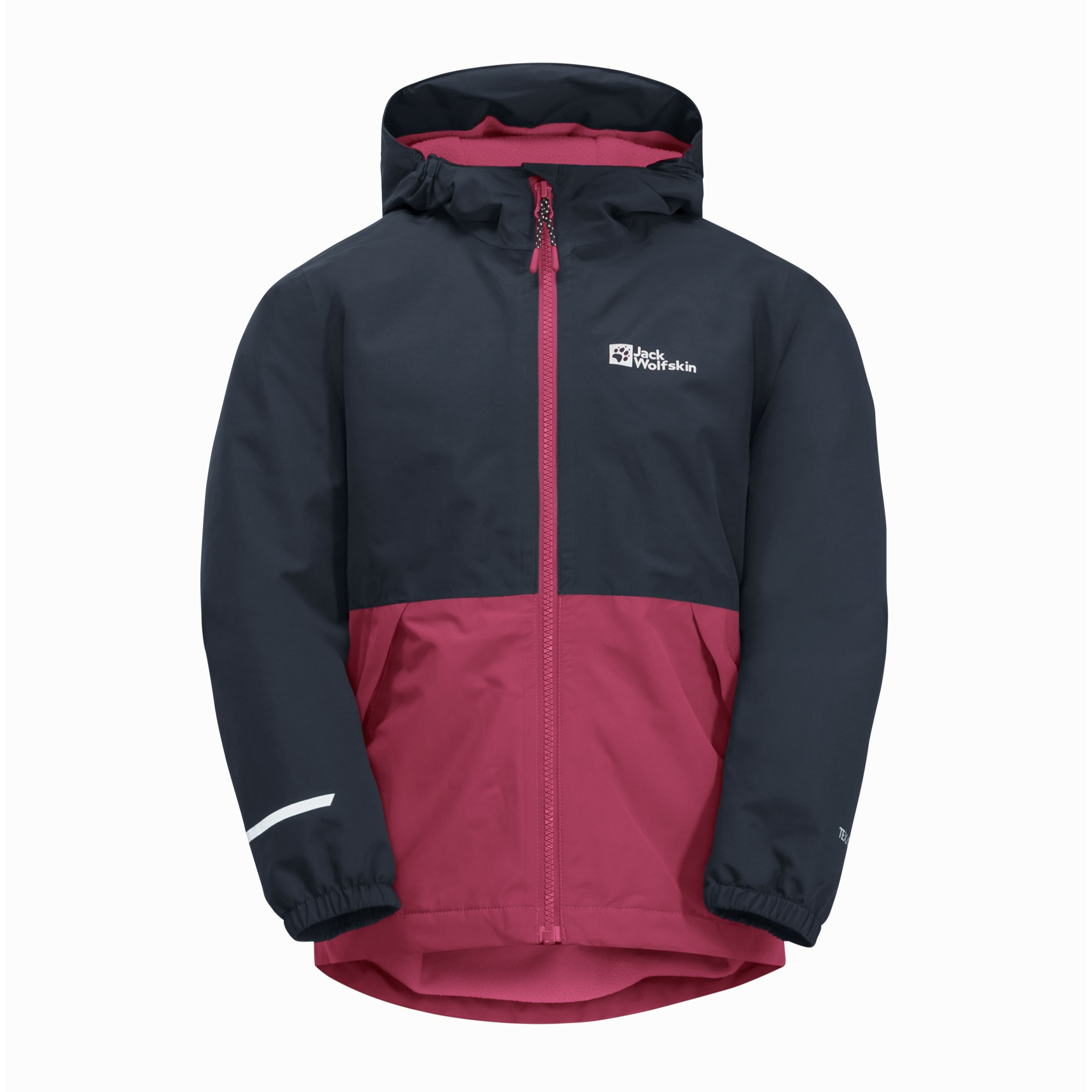 Dziecięca kurtka zimowa Jack Wolfskin SNOWY DAYS JACKET K dark fuchsia - 140
