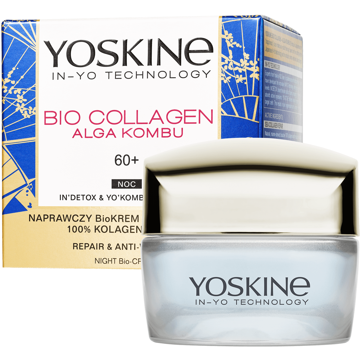 Yoskine Bio Collagen krem do twarzy na noc 60+, 50 ml