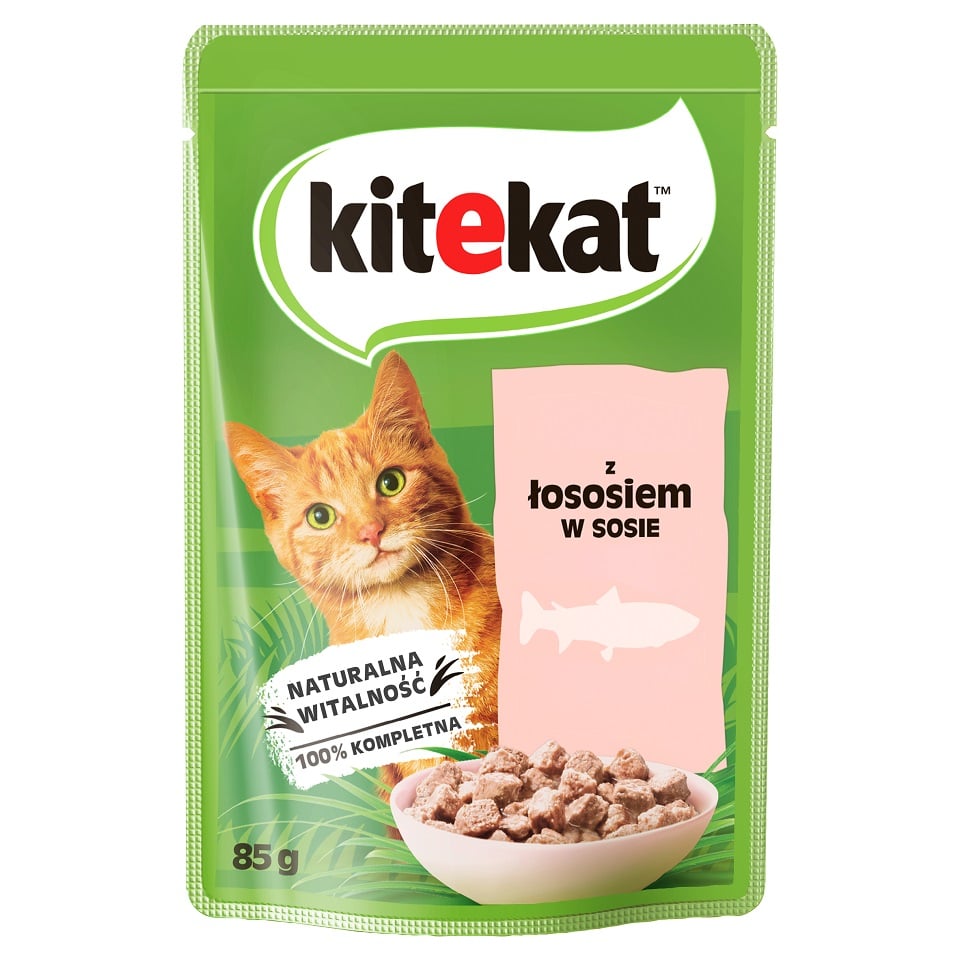 KITEKAT Łosoś w sosie 85 g dla dorosłych kotów