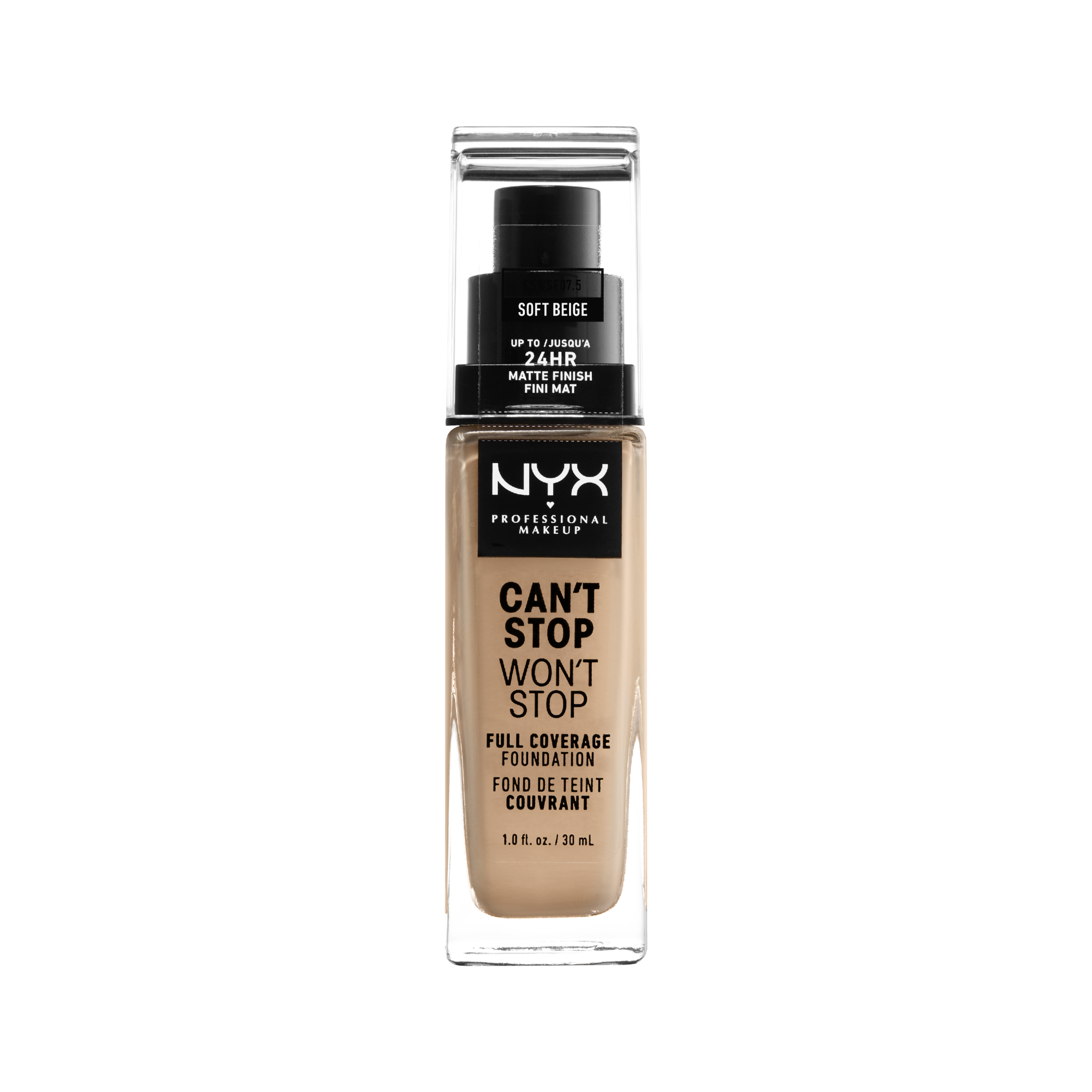NYX Professional Makeup Can't Stop Won't Stop podkład do twarzy soft beige, 30 ml