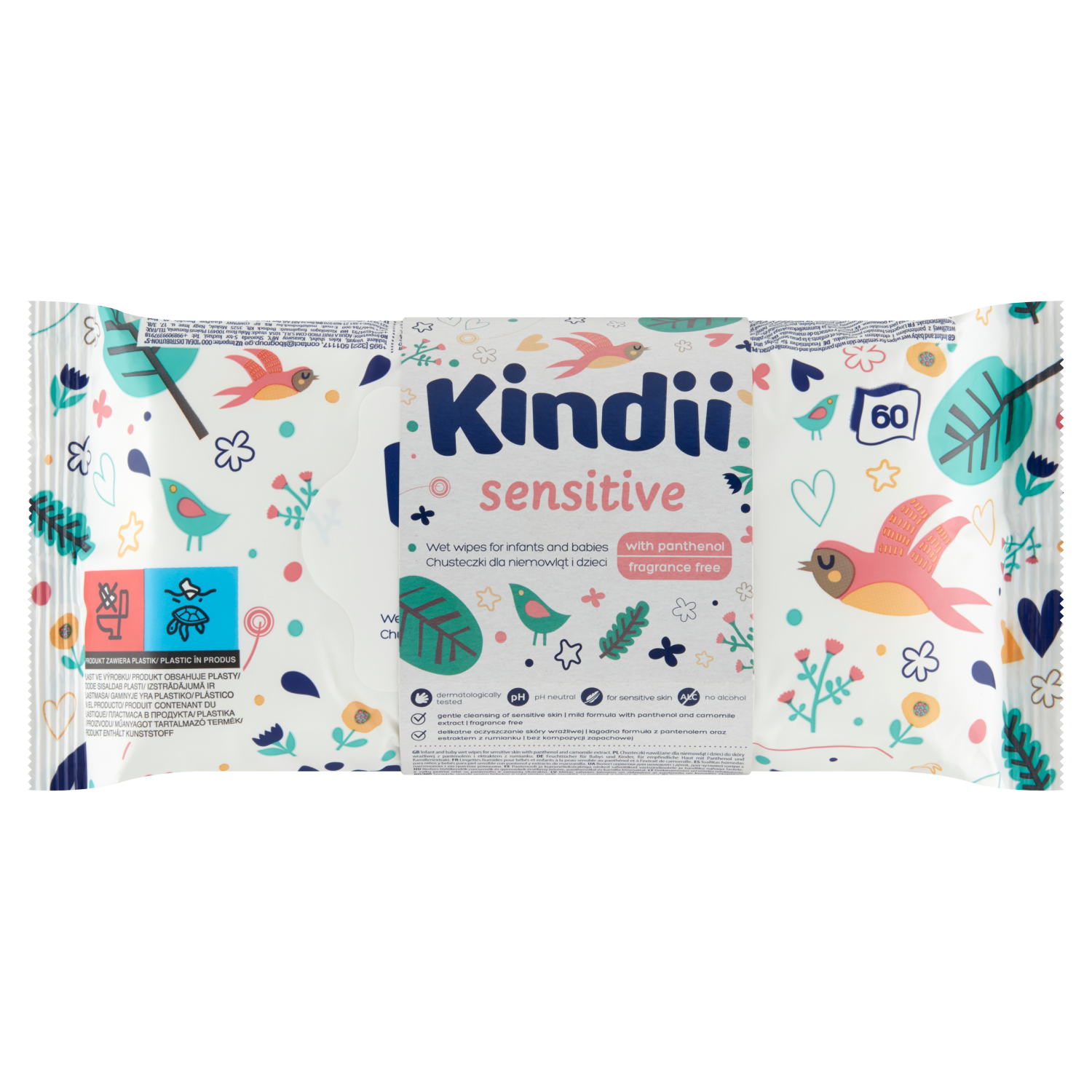 Kindii Sensitive chusteczki dla dzieci i niemowląt, 3x60 szt./1 opak.