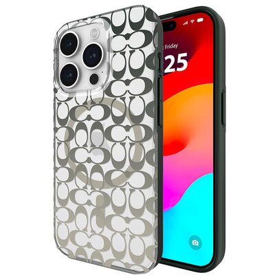 Etui COACH Signature C Ombre MagSafe do Apple iPhone 15 Pro Przezroczysto-zielony