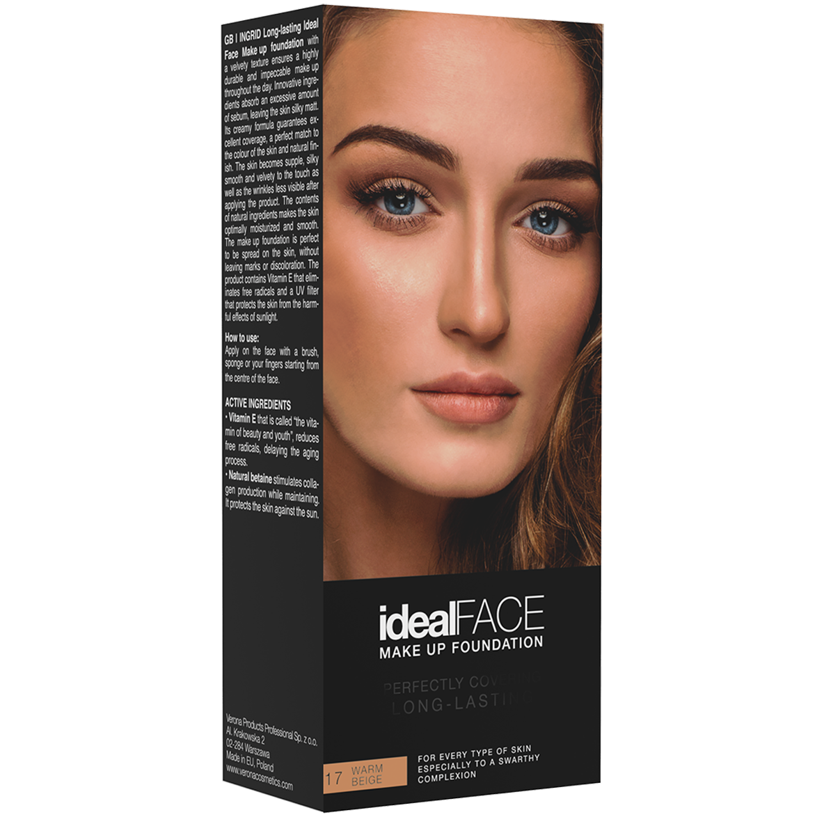 Ingrid Ideal Face podkład w płynie do twarzy warm beige 17, 30 ml