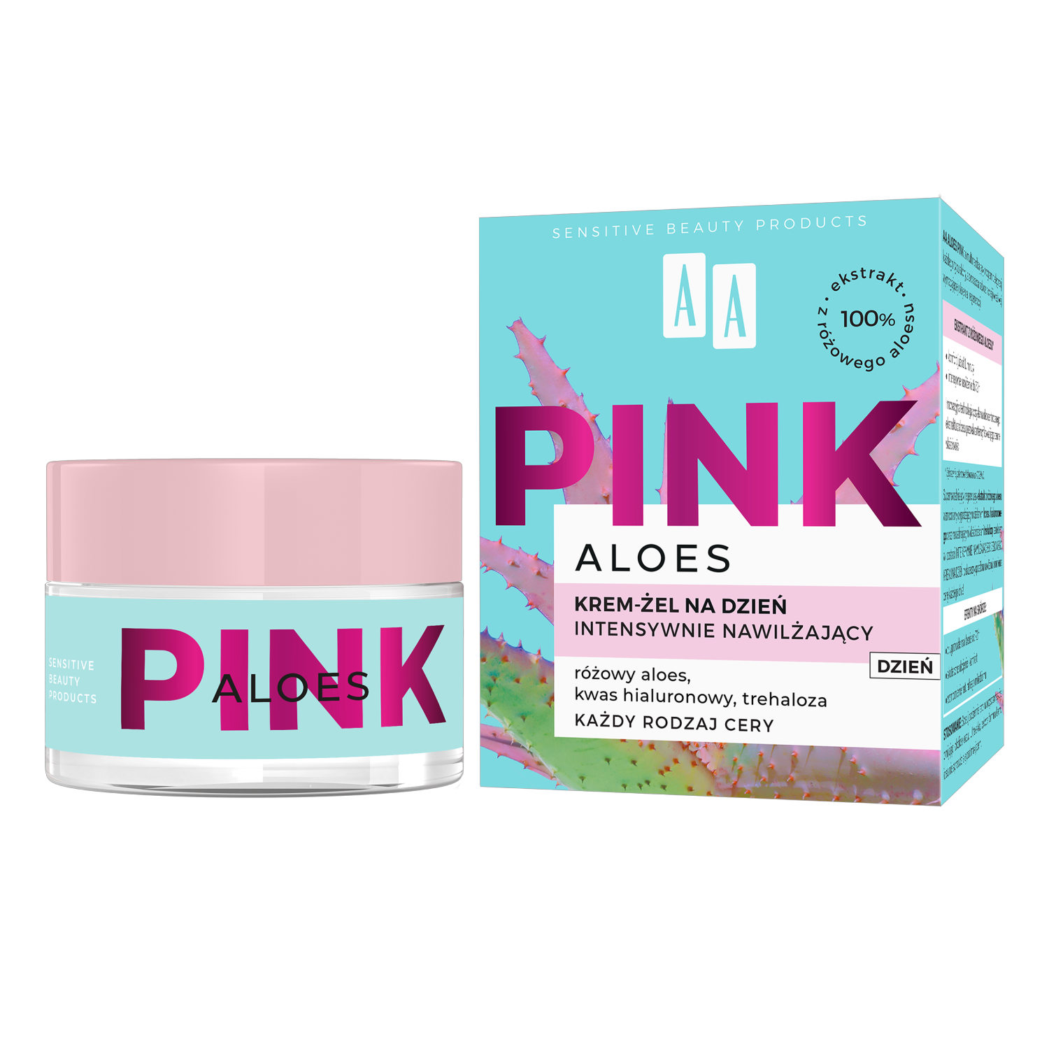 AA Aloes Pink nawilżający krem do twarzy na dzień, 50 ml