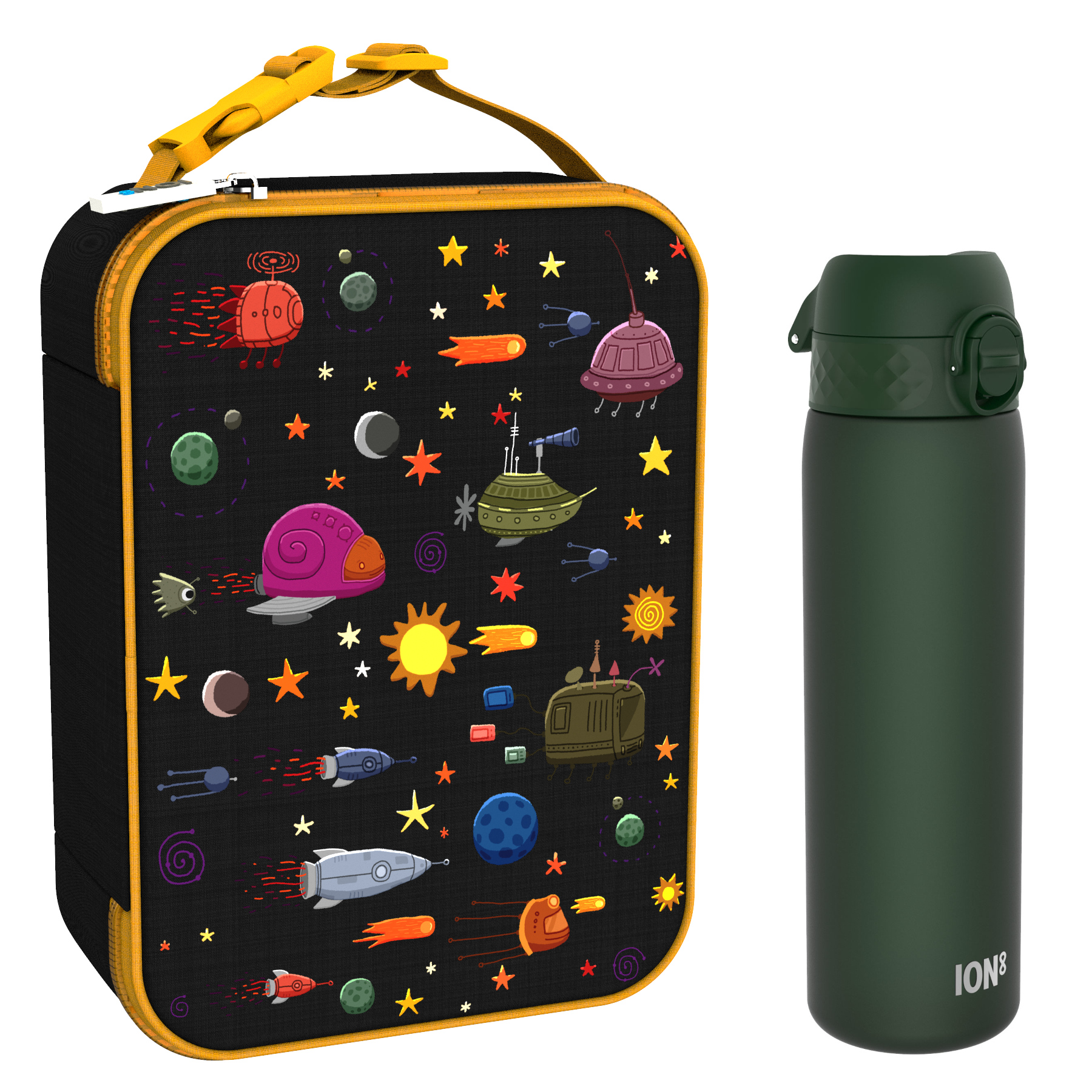 Ion8 zestaw: lunchbag Planety, 1 szt. + bidon na wodę, poj. 0,6 l, 1 szt.