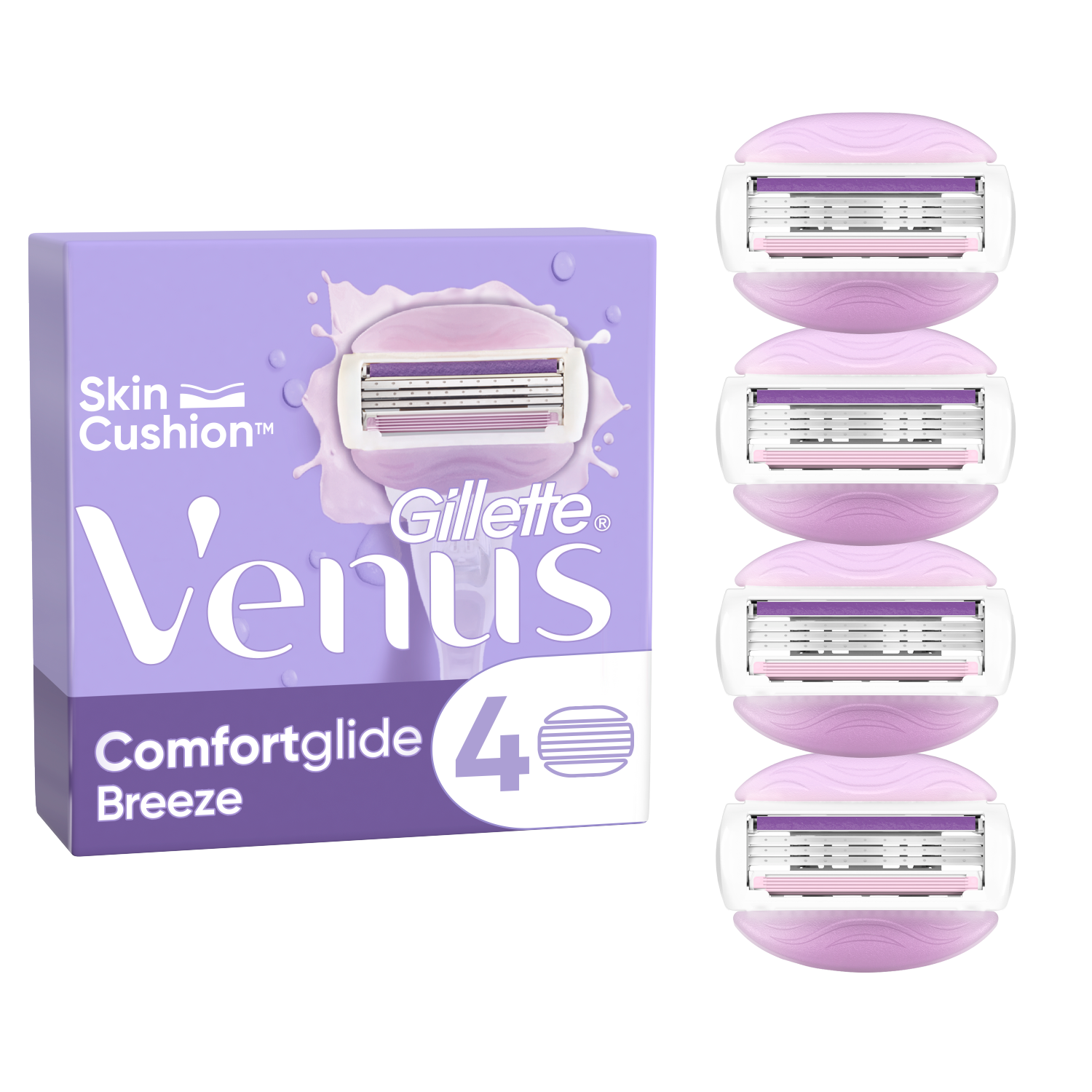 Gillette Venus ComfortGlide Breeze wkłady do maszynki do golenia damskie, 4 szt./1 opak.