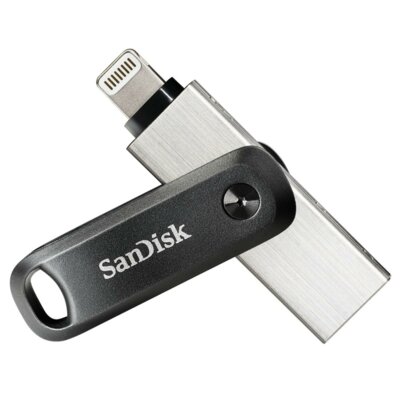 Pendrive SANDISK iXpand Go 256GB, Lightning / USB 3.2 Gen. 1 (USB 3.0) Srebrno-czarny