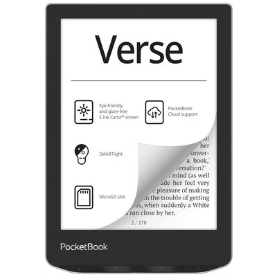 Czytnik e-booków POCKETBOOK Verse 629 6", Podświetlany ekran, Wi-Fi, Bez reklam Niebieski