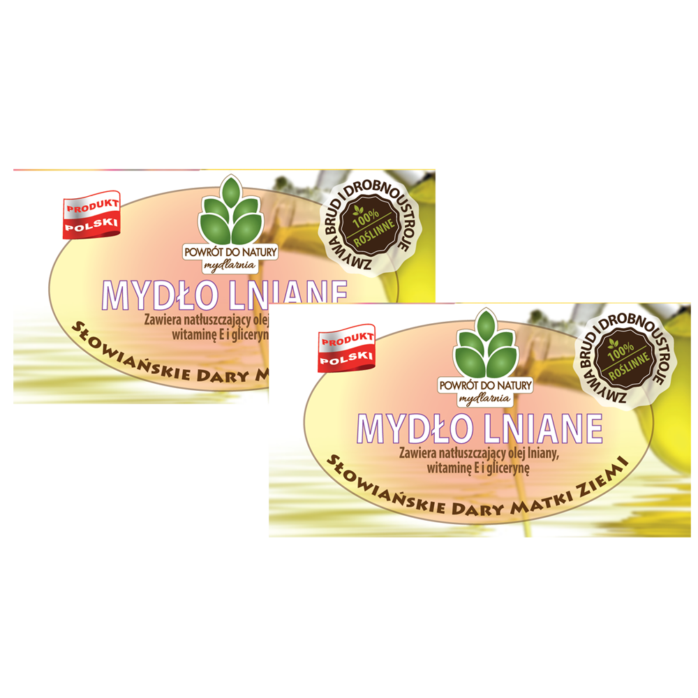 Powrót do natury 100 % roślinne naturalne mydło lniane, 2 szt.