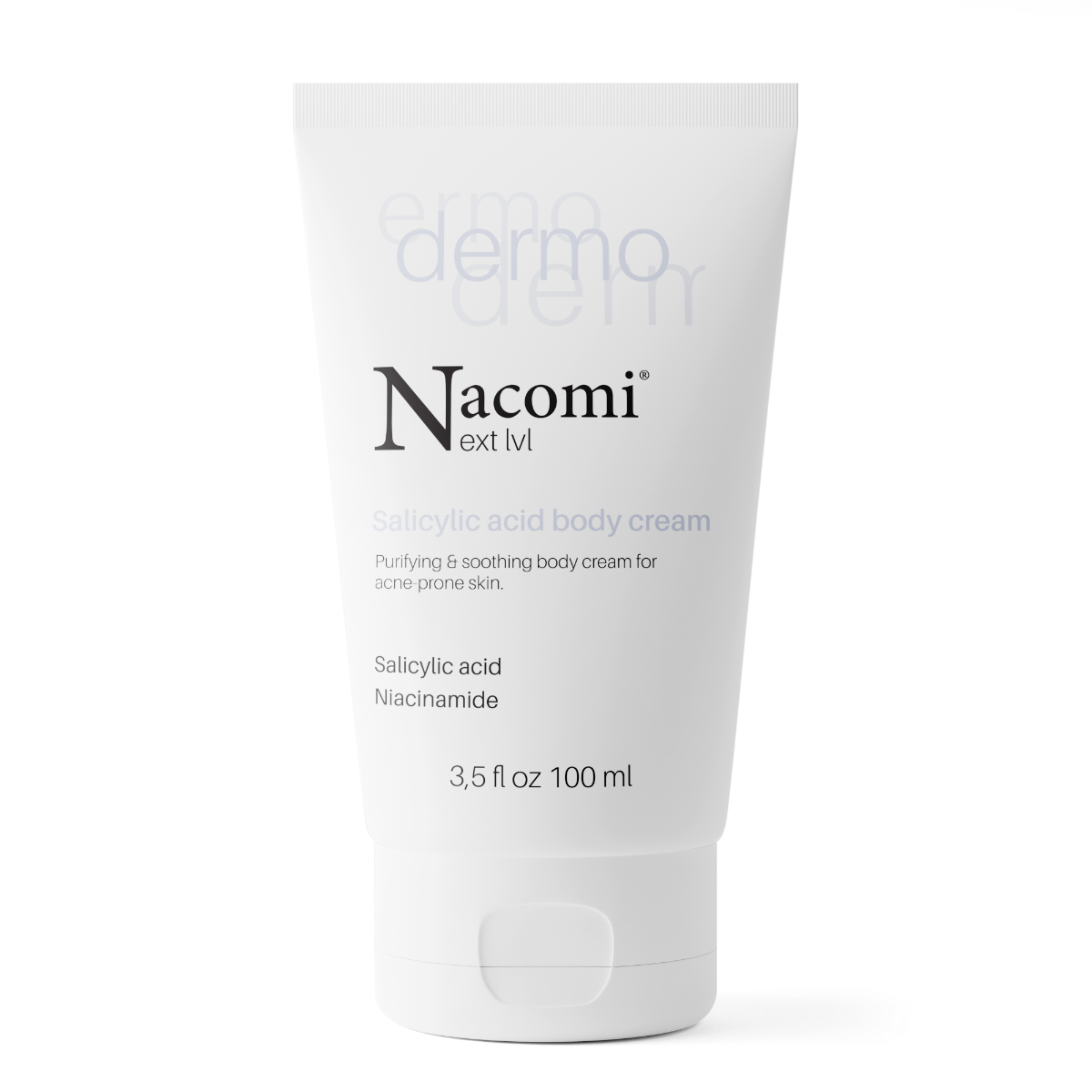 Nacomi Next Level Dermo oczyszczająco-łagodzący krem do ciała z kwasem salicylowym i niacynamidem, 100 ml