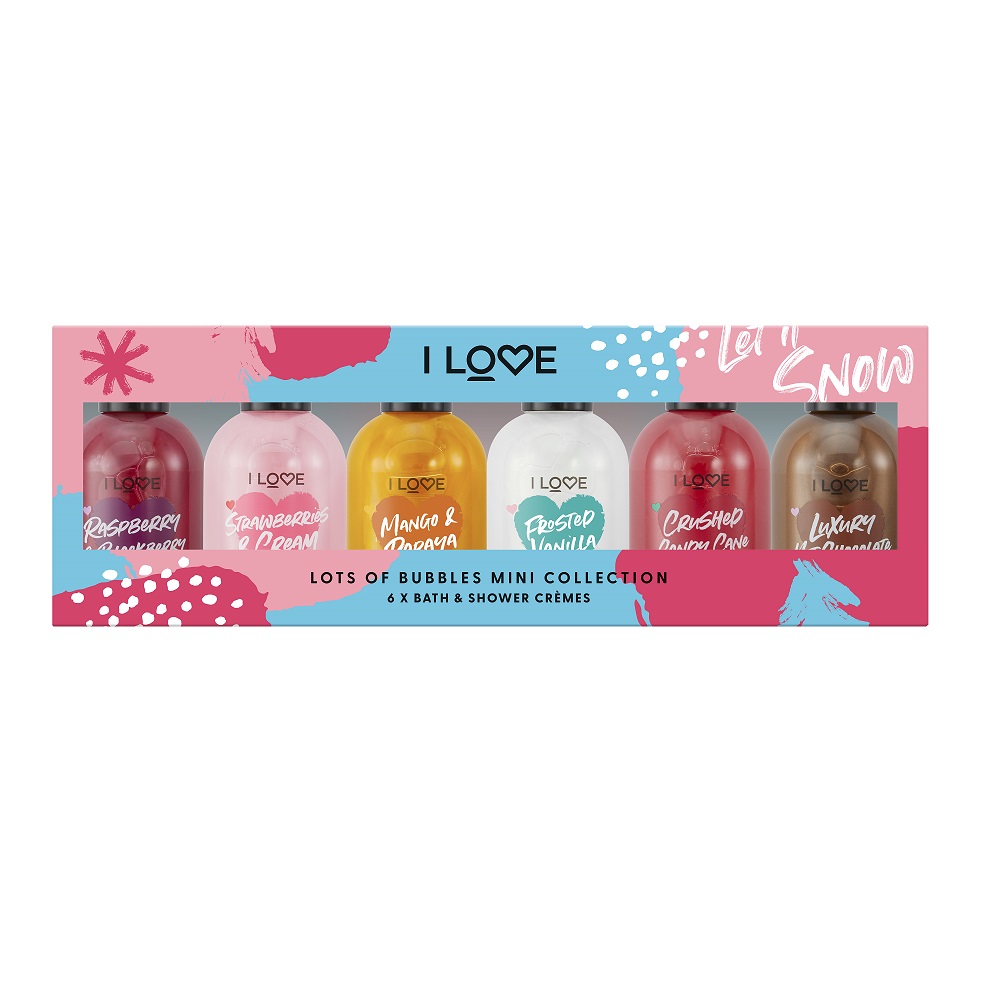 I Love Lots Of Bubbles Mini Collection zestaw kremów pod prysznic i do kąpieli, 6x100 ml