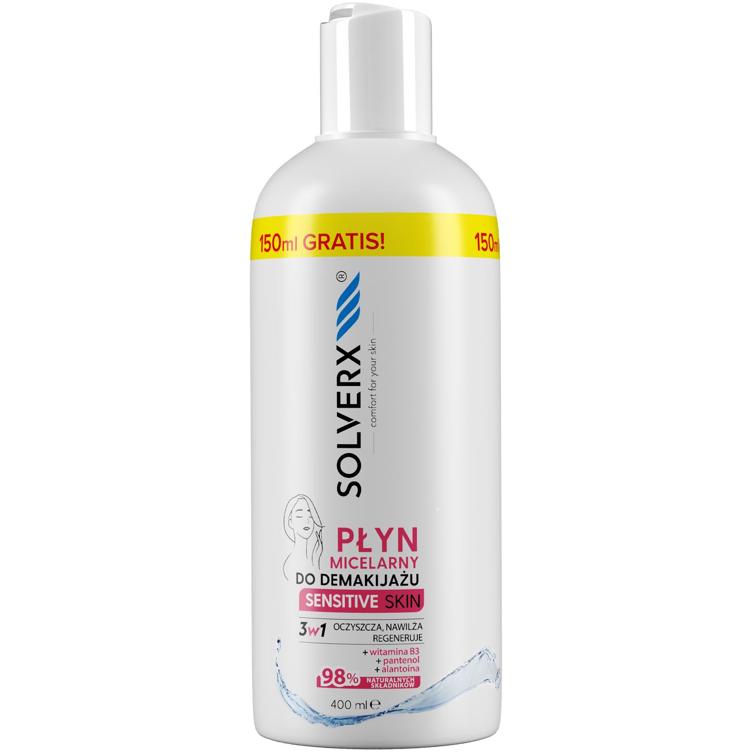 Solverx Sensitive Skin płyn micelarny do twarzy, 400 ml