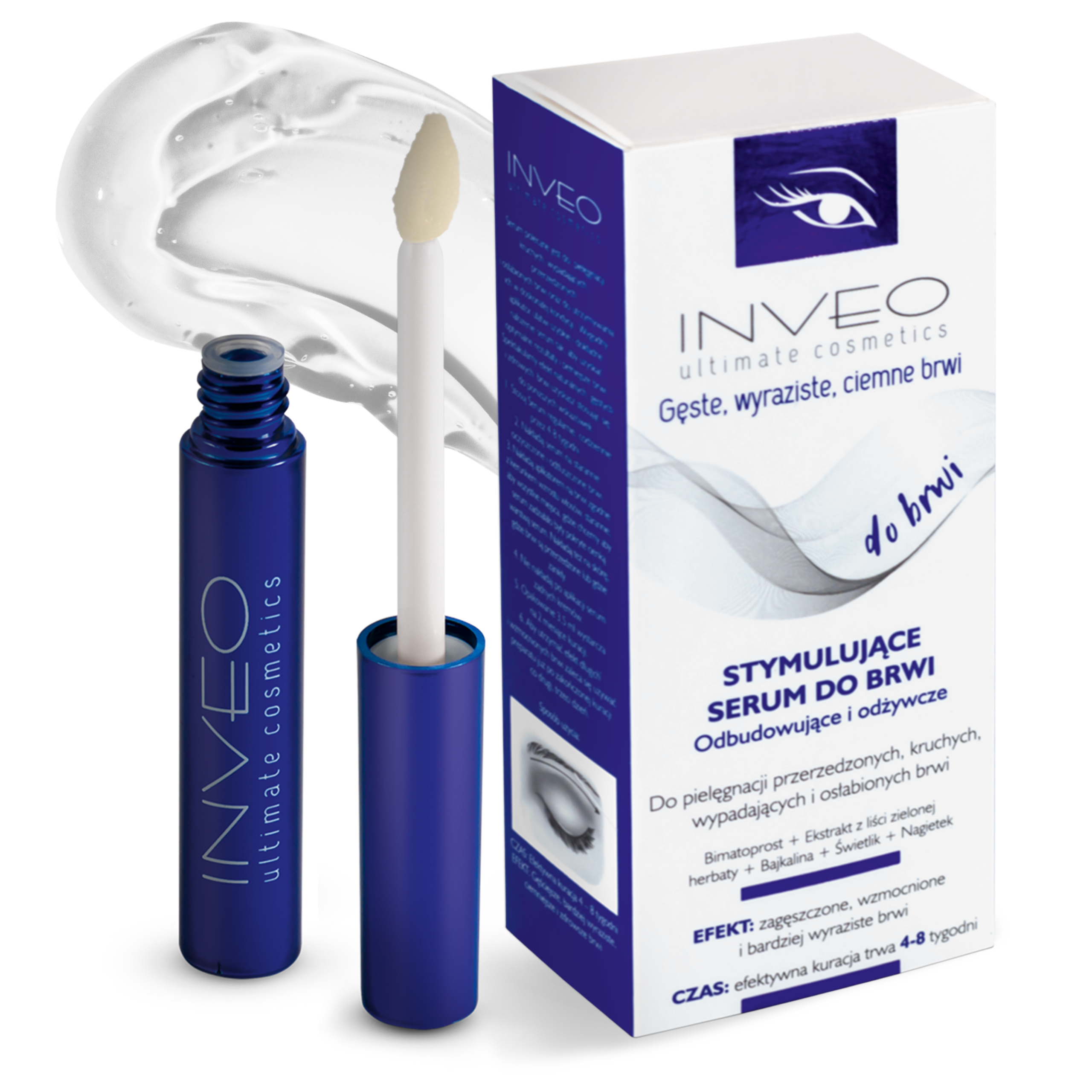 Inveo serum do brwi, odżywka odbudowująca, zagęszcza i przyciemnia brwi, 3,5 ml